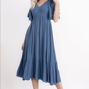 Baltic Born Felicity Smocked Dress Blue Size M